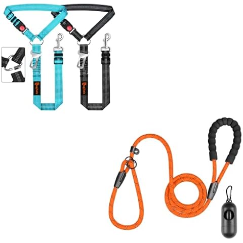 Removable Dog Seat Belt Harness for Car, Slip Lead Dog Leash Cover