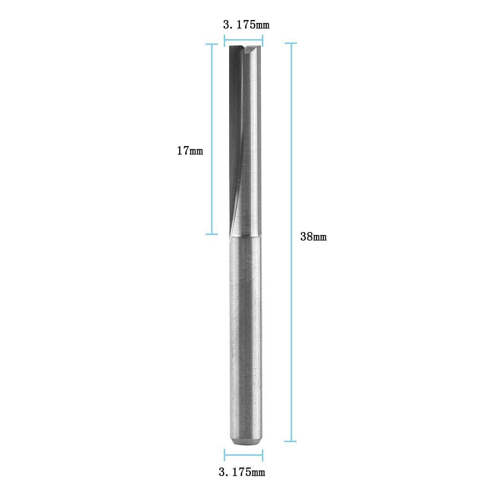 10pcs 3.175 mm Wolframcarbid Fräser Dual Flöten Gerade Schneiden Für CNC-Maschinen Und Rotary Tools
