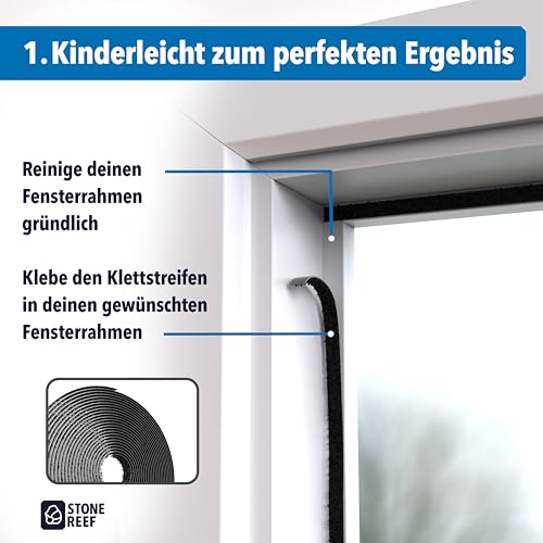 Fliegengitter Fenster [130x150cm + Schneidewerkzeug] Insektenschutz mit Klettband – Moskitonetz, Mückennetz, Fliegennetz zum Kleben – Einfache Montage ohne Bohren – Zuschneidbar für alle Fenster