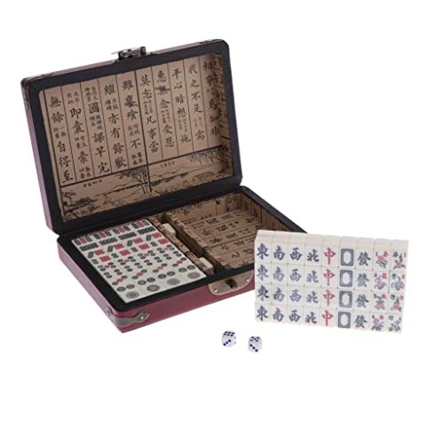 Mini Mahjong Baoblaze chino tradicional con caja portátil miniatura 1