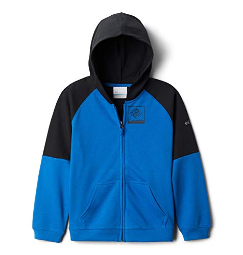 Columbia - Sudadera de rizo francés con cremallera completa, color índigo/negro, 4T, índigo brillante, negro, 4 años