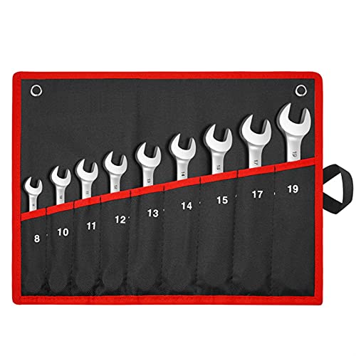 MITINGER Spanner Set,Ratchet Spanner Ratchet Combination Wrench Metric Spanner for Repair Hand Tools Flexible Head Universal Wrench Set of Key(9pcs)