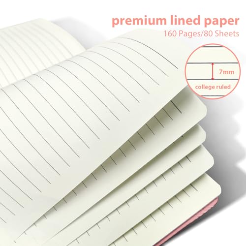 Spiral Notebook A5, 8.27 x5.7" Spiral Journal 160 Lined Hardcover Notebook Writing, Note Taking, Journaling, School, Work, Gift (Pink) image 3