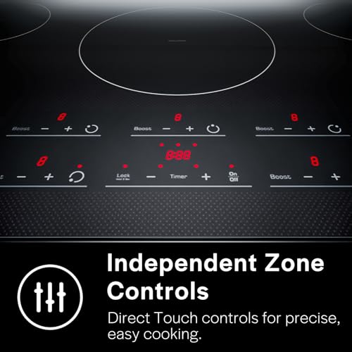 Image of Empava 36 Inch Electric Stove Induction Cooktop with 5 Power Boost Burners Smooth Surface Vitro Ceramic Glass in Black 240V