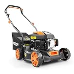 FUXTEC FX-RM4180 Petrol Lawn Mower | Hand Push Petrol Lawn Mower, 40.6 cm (16”) Cutting Width, Lightweight & Compact, 45 L Grass Catcher