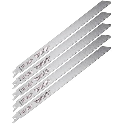 Caliastro 12-Inch Thick Metal Cutting Reciprocating Saw Blades (18 TPI) Made of Long Lasting Bi-Metal (HSS Teeth Bonded to HCS Body) - 5 Pack Cover
