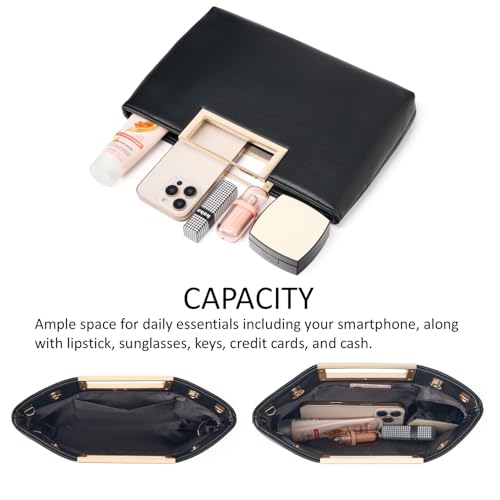 Image of DETARA Clutch Purses for Women Cut Out Handle Clutch PU Leather Evening Bag Elegant Purse for Women Formal Wedding Party