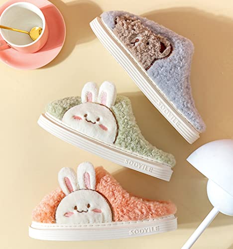 Epsion Women Cute Bunny Slippers Faux Fur Fluffy Winter Slip-On House Slippers Warm Fuzzy Anti-Skid Indoor Outdoor Shoes4