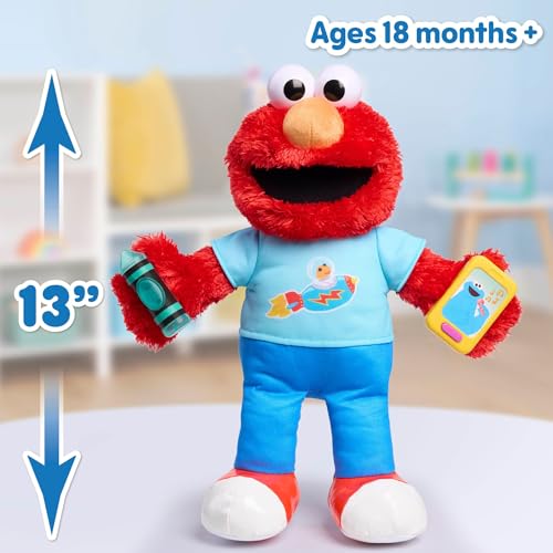 Just Play Sesame Street Plush Learning Elmo, Kids Toys for Ages 18 Month