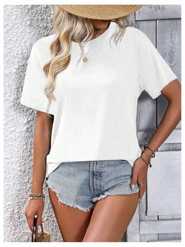 SOLY HUX Women's Open Back Tops Cut Out Split Tee Short Sleeve Round Neck Casual T Shirt4