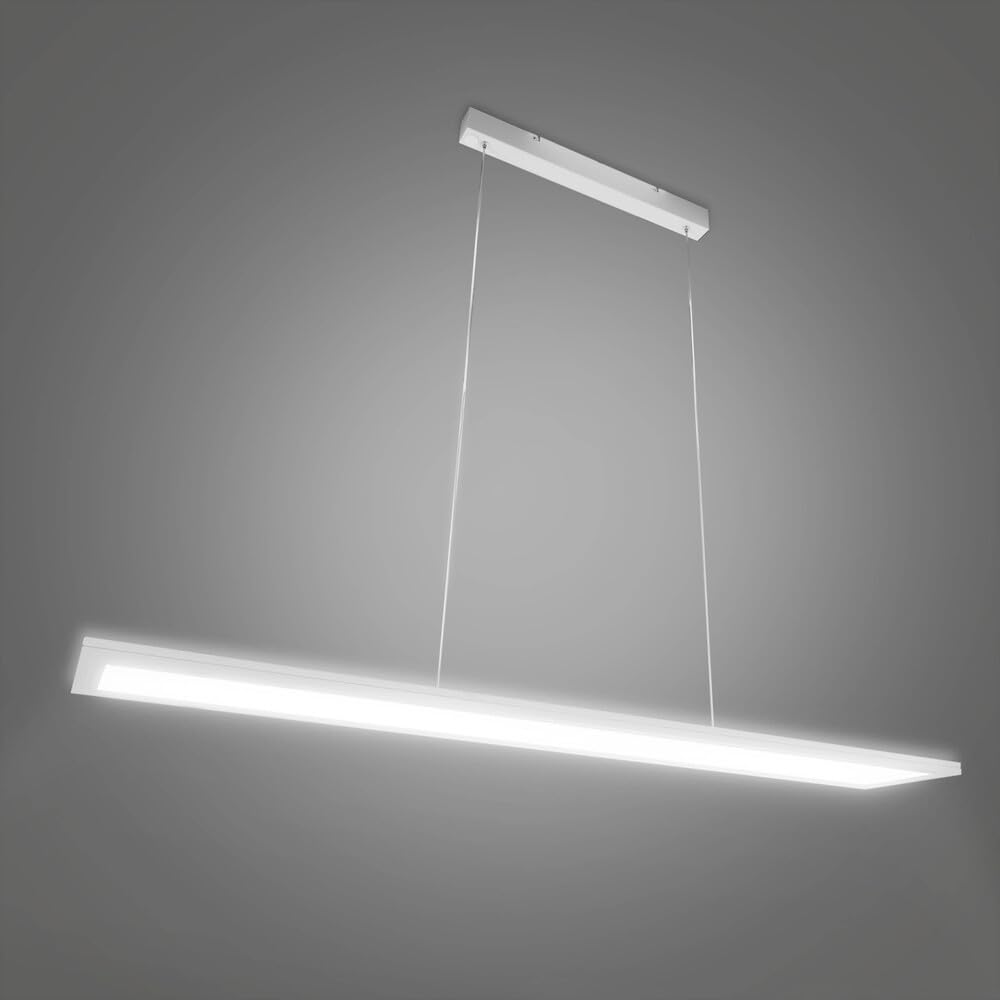 LED Universum Büro-Pendelleuchte OFFICE PANEL UP & DOWN 70/30, 120x20cm weiß, CCT 3000-6000K, 3500lm, dimmbar, mit Fernbedienung, blendfrei UGR<19, hoher CRI>90Ra, flimmerfrei
