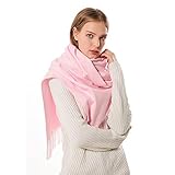 Hevoiok Damen Bohemia Schals Quasten Stola Tuch für Winter Herbst Rechteck Schals tücher Scarves (Rosa)