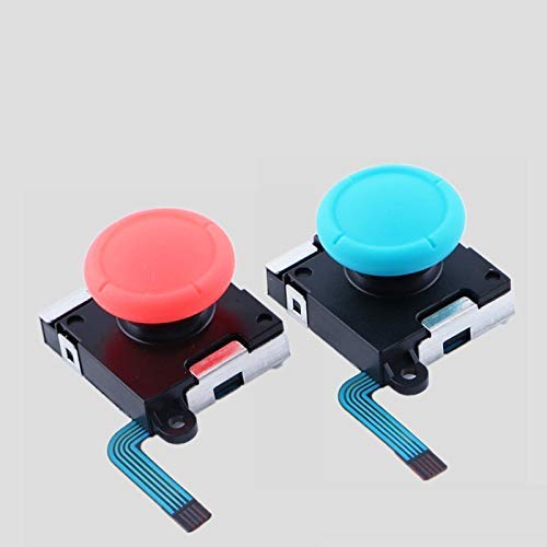 3D Analog Joystick with Joystick Sensor for Nintendo Switch Joy-Con Replacement (Blue+Red)