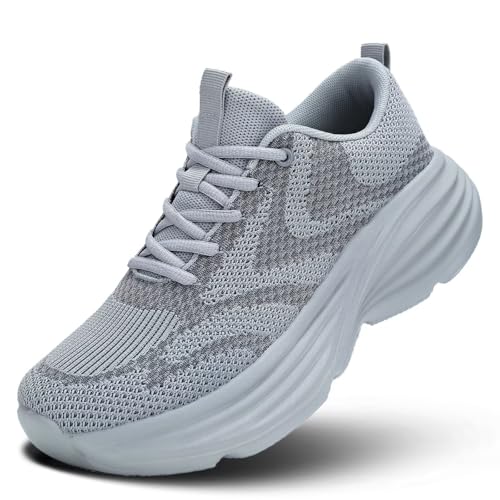Image of WJA Men's Non Slip Walking Shoes Lightweight Breathable Casual Running Shoes Fashion Sneakers Mesh Workout Sports Shoes
