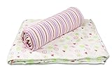 Spasilk 100% Cotton Muslin Swaddle Blankets, Pink Flowers, 2 Count