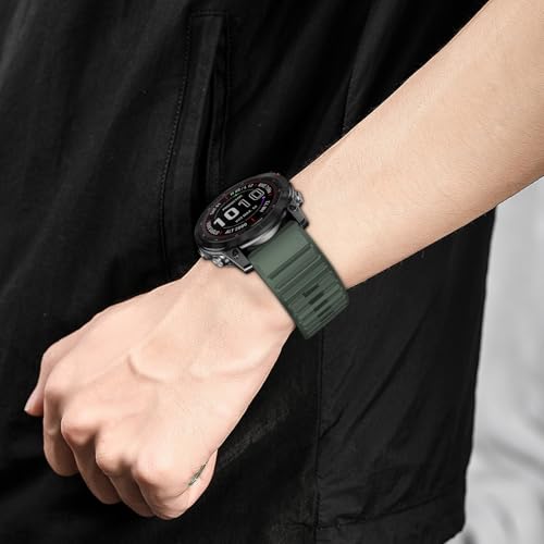Image of Silicone Band for Garmin Enduro 3 2 /Fenix 8 pro /tactix 8 AMOLED 51mm /Fenix 7X /6X pro sapphire solar /5X plus, 26mm Quickfit Sprot Watch Strap Replacement for Descent Mk2i /3i /epix Pro /quatix 8 51mm