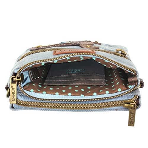 Image of CHALA Double Pocket Xbody Women RFID Protected Canvas Crossody Purse with Adjustable Strap | Double Pocket