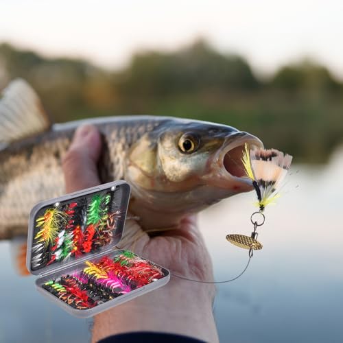 Kit de leurres de pêche à la mouche réalistes pour lacs et rivières - 3