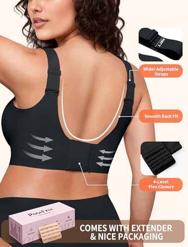 PoseFree Womens Seamless Wireless Supportive Bra Push Up Comfort Soft No Underwire Full Coverage T-Shirt Bra - Image 5