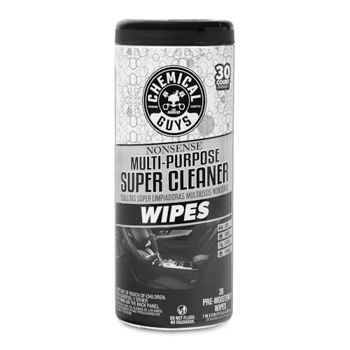 Chemical Guys Nonsense All Purpose Cleaner Wipes - 30 Count Canister For Car Interior And Exterior - Safe On Vinyl, Rubber, Plastic, Leather, Carpet, Upholstery, And More - Residue-Free Cleaning Power