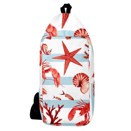 Sac à dos à bandoulière homard et corail multicolore pour voyage