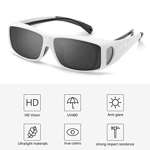 Fit Over Glasses Sunglasses for Women Polarized UV Protection Eyeglasses Wrap Around Snap On Shades for Vacation SGv43