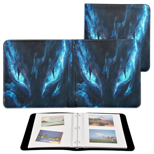 Álbum de fotos adhesivo DIY Scrapbook Azul Ojos de dragón Llama 3 anillas 40 páginas 8x10 para recuerdos miniatura 2