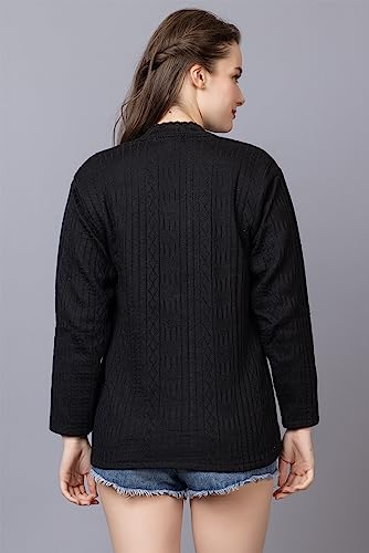 Image of Wear lusso Women Sweater for Winter Woolen Acrylic Full Sleeves V Neck Stylish Design Cardigan Girls /Ladies
