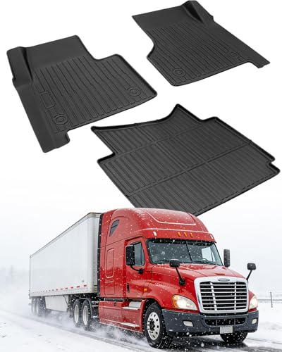 Floor Mats for Freightliner Cascadia 20082017 Custom Fit TPE Truck Floor Liners for 113 & 125 Semi Truck Cab (for Automatic) Heavy Duty All-Weather Interior Protection Accessories for Cascadia