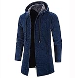 SKYWPOJU Mantel Herren Wintermantel Slim Fit Elegante Herrenmantel Winter Stehkragen Business Mantel Trenchcoat Lange Jacken Wollmantel (Color : Blue, Size : 3XL)