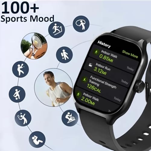 Image of H8 Pro Max Smartwatch - 1.83″ HD Touch Screen, Bluetooth 5.1 Calling, Heart Rate + Blood Pressure Monitor, Magnetic Charging, Sleep Tracking, Compatible with Android & iOS