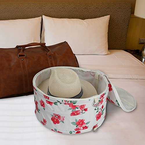 Tuferia Hat Box - Round Hat Storage Box With Dustproof Lid - Travel Hat Bag For Women And Men - Travel Hat Storage Container Suitable For Large Round Hats - (15.7) X (15.7) X (8) Inches (Ivory) #TOP1