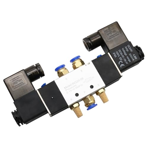 Électrovanne 220V 5 voies 2 positions distributeur pneumatique 1/4 pouce 4V220-08 - 3