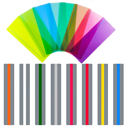 16 Stück Legasthenie-Überlagerungslineal lesehilfe kinder, Multicolor Leselineal Dyslexia Lesemarkierungsstreifen visuelles Stress geführtes Lesen Highlight Strips Overlay Lesen für Legasthenie, ADHS