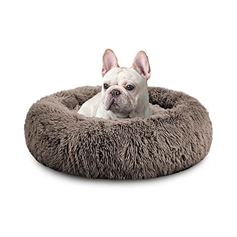 Mirkoo Dog Beds Calming Pet Bed for Large Medium Small Dogs (L/XL/XXL/XXXL) Washable Anti Anxiety Round Fluffy Plush Faux Fur Pet Bed Cover