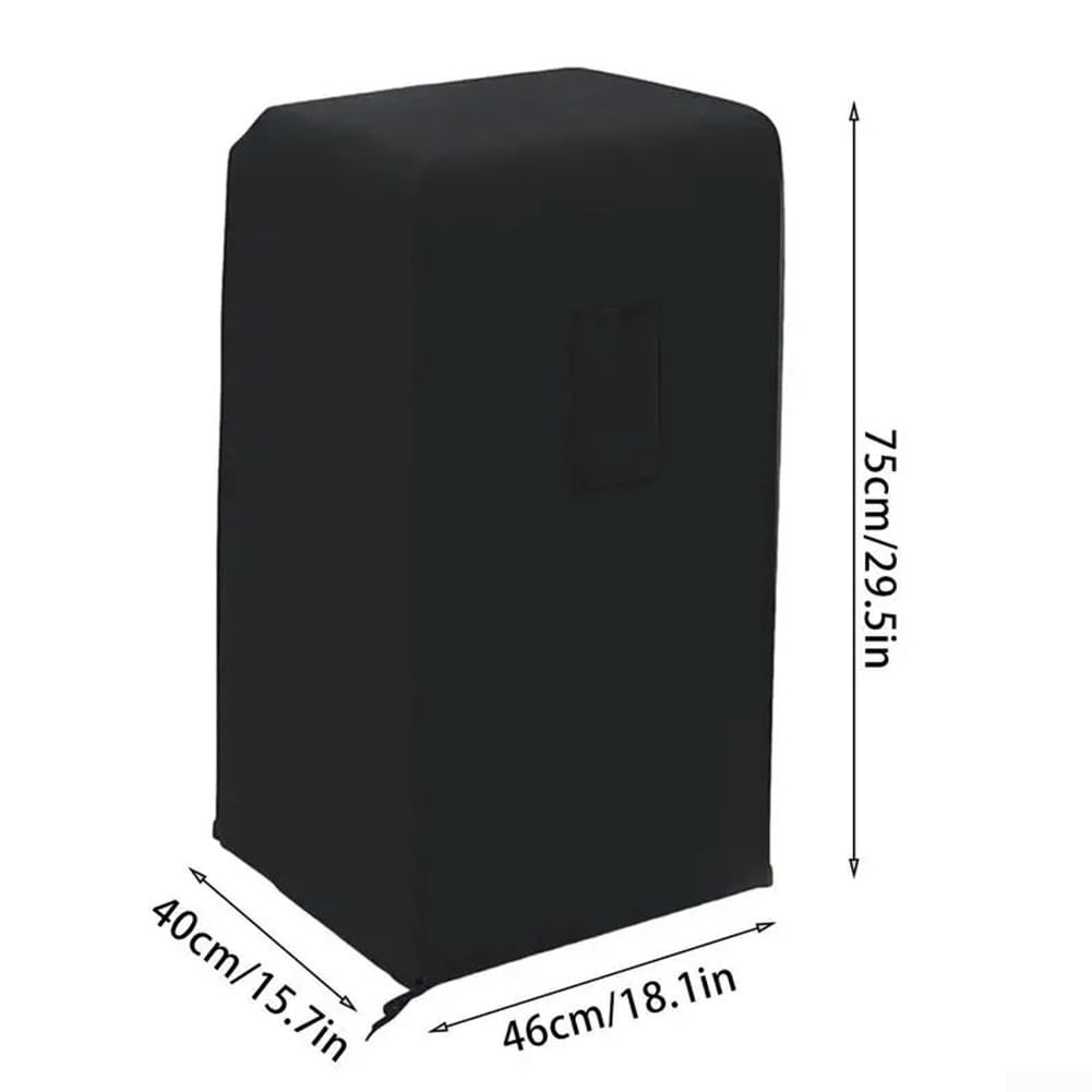Custodia protettiva portatile per condizionatore d'aria, con tasca laterale per telecomando, nera, elastica, antipolvere, 40 x 46 x 75 cm