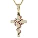 Produktbild KRKC&CO Iced Out Kreuz Anhänger Halskette 14K Gold plattiert 3mm 56cm Rope Kette mit Iced Out Schlange Kreuz Anhänger Zirkonia Steine Gold Kreuzkette Hip Hop Anhänger Hip Hop Halskette Herren Damen