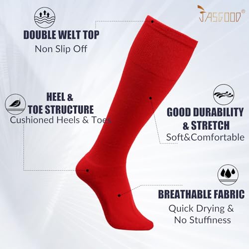 Image of JASGOOD 2 Pack Baseball Socks and Belt Combo Set Softball Socks and Belts Elastic Waist Belt for Youth and Adult Boys