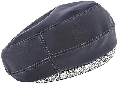 Beret with Rhinestone Trim Cap Hat 