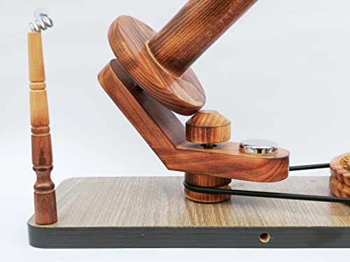 Image of Hind Handicrafts Wooden Yarn Ball Winder for Knitting Crocheting - Handcrafted - Natural Hand Operated - Knitter's Gifts Center Pull Ball Winder (Tree of Life 1A)