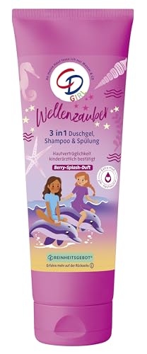 CD Girl 3in1 Duschgel | Wellenzauber mit Bio-Aloe-vera & Bio-Heidelbeere | 3in1 Duschgel Shampoo & Spülung für Mädchen | Berry-Splash-Duft | Empfindliche Haut | ohne Mikroplastik & vegan | 250ml