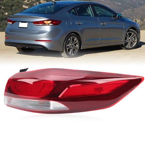 Clidr Tail Light for Compatible with 2017-2018 Hyundai Elantra Outer Rear Brake Stop Lamp with Side Marker Lamp Replace 92402-F2020 Right Passenger Side (US Version)