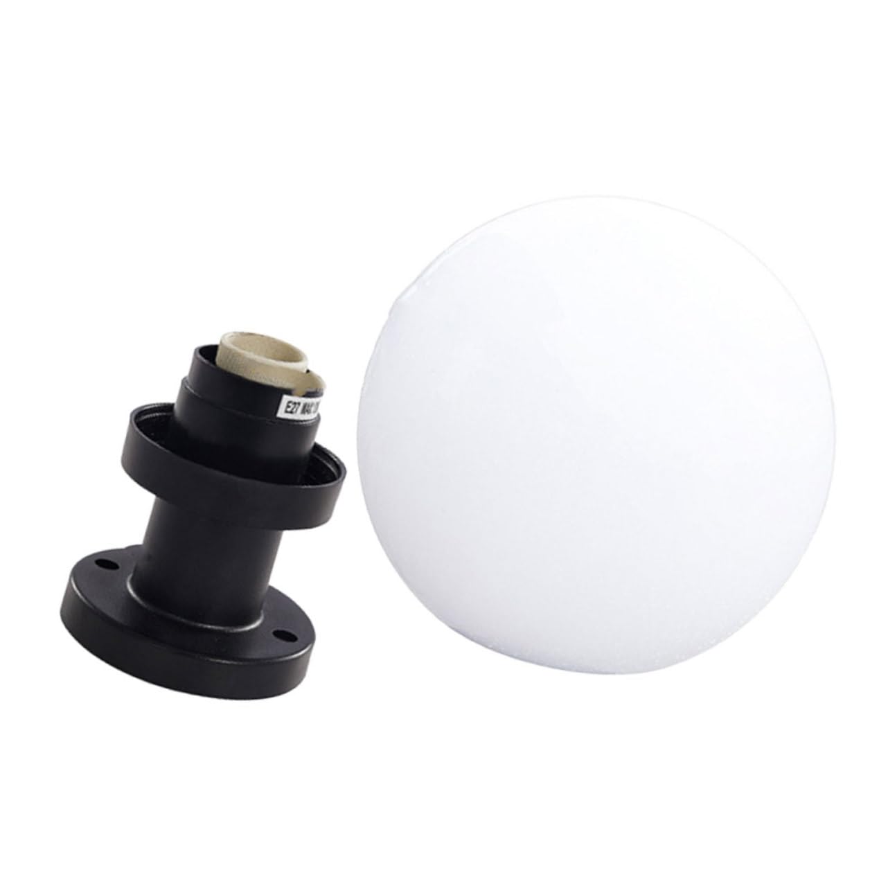Kichvoe Lampada Postale Esterna Decorativa Base, Sfera Bianca in Acrilico