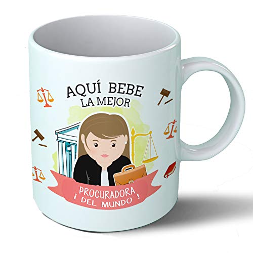 Planetacase - Taza procuradora - Regalo Original - Cerámica 330 mL - Taza Desayuno Apta para Microondas y Lavavajillas - Juicio - Resistente a Lavados