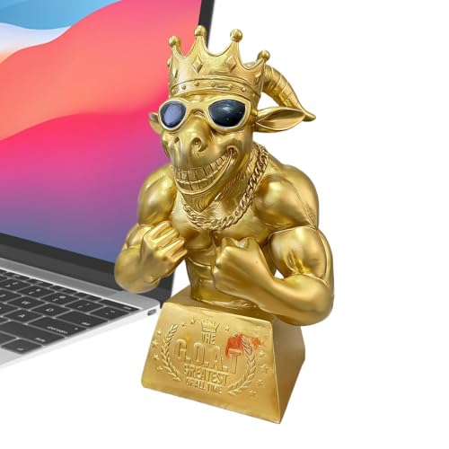 Genérico Goat: La Mayor Diversión De Todos Los Tiempos | Al Jugador De Fútbol Muscle Goat | Atletas Y Ganadores De La Liga, Estatuilla De Escritorio Humorística para Jugadores, Ganadores, Capitan