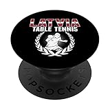 Proud Lettland Tischtennis-Liebhaber-Trikot – Lettisches Tischtennis-Pong PopSockets mit austauschbarem PopGrip