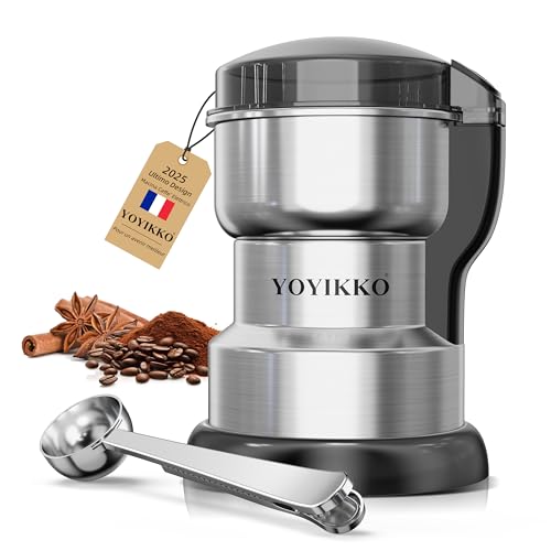 Moulin à café électrique multifonction, Macinacaffè, Machine à café réglable pour Espresso/Gocciolamento/Expédition. Macinacaffè Pour café, épices et autres aliments (argent-148)