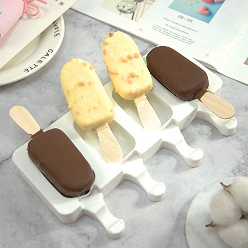 Moldes de picolé SAKOLLA (conjunto com 2), moldes de silicone para picolé grandes, 4 cavidades, ovai
