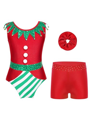 Justaucorps de Noël fille avec short et bandeau déguisement lutin