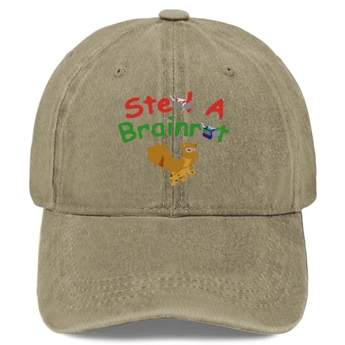 Steal A Brainrot Cannelloni Design for Kids Hats for Mens Trendy Washed Black - Main Image